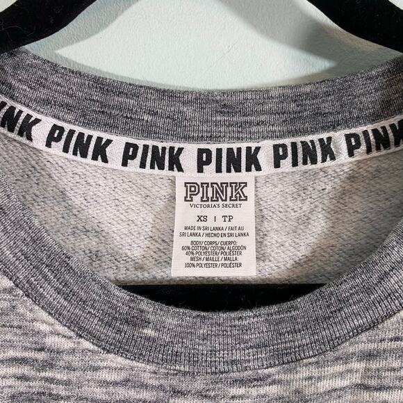 PINK Victoria's Secret Grey Large Print Graphics Pullover Sweatshirt Size XS - Picture 4 of 8